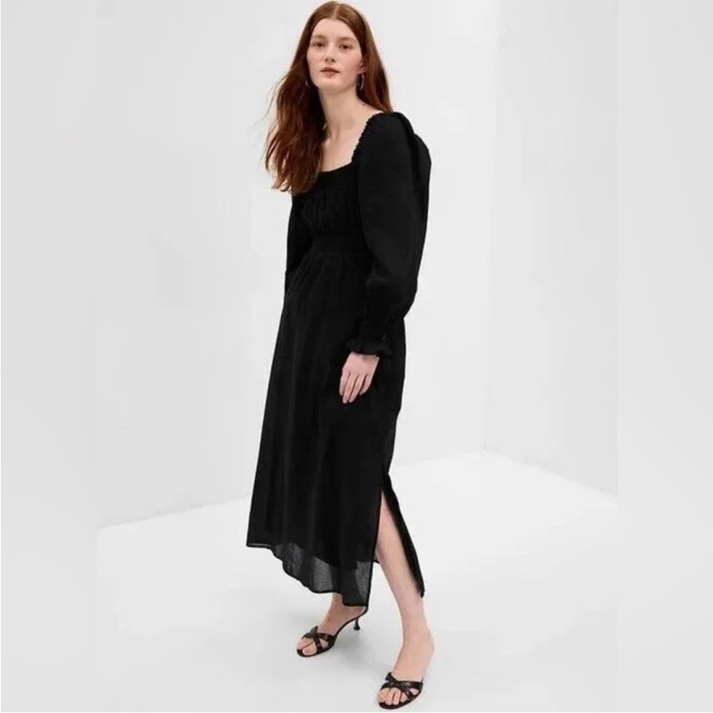 NWT GAP size small, black, cotton, dress, long sleeve with pockets , lined